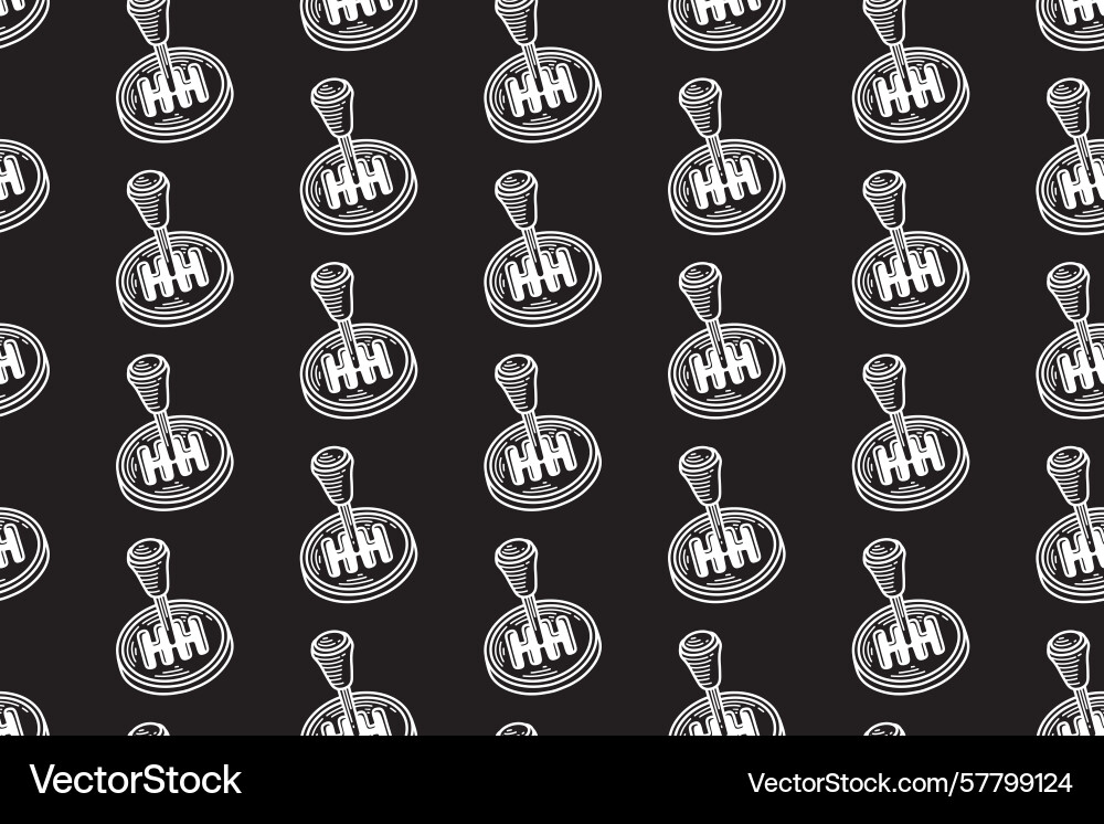Manual gearshift handle engraving seamless pattern Manual gearshift handle engraving seamless pattern vector image