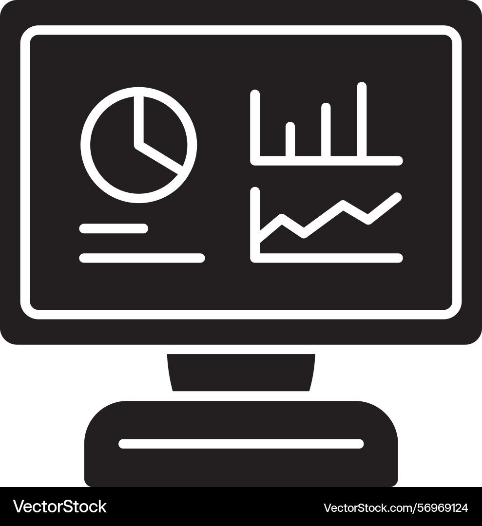 Performance dashboard glyph style icon design Vector Image