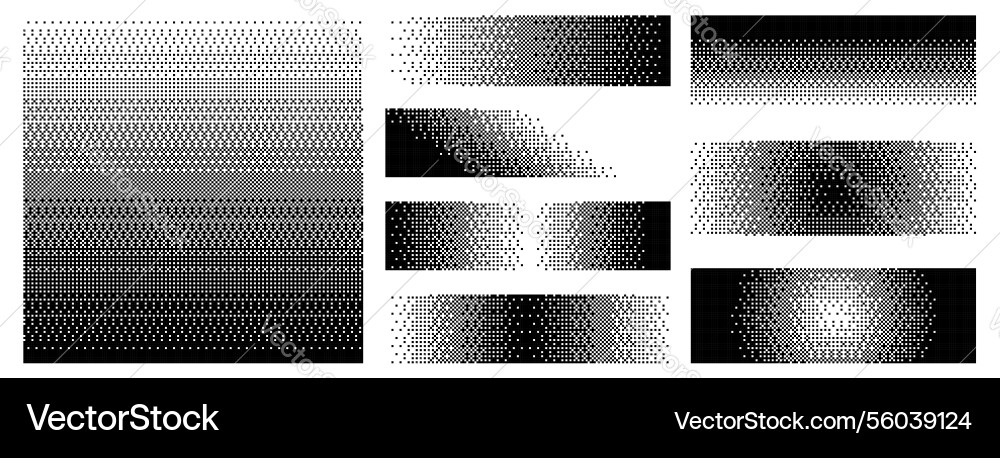 Set bitmap gradient pattern texture abstract Vector Image
