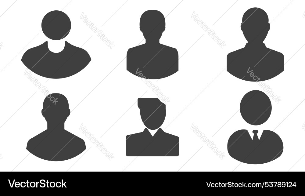Set of user profile icons isolated on white Vector Image
