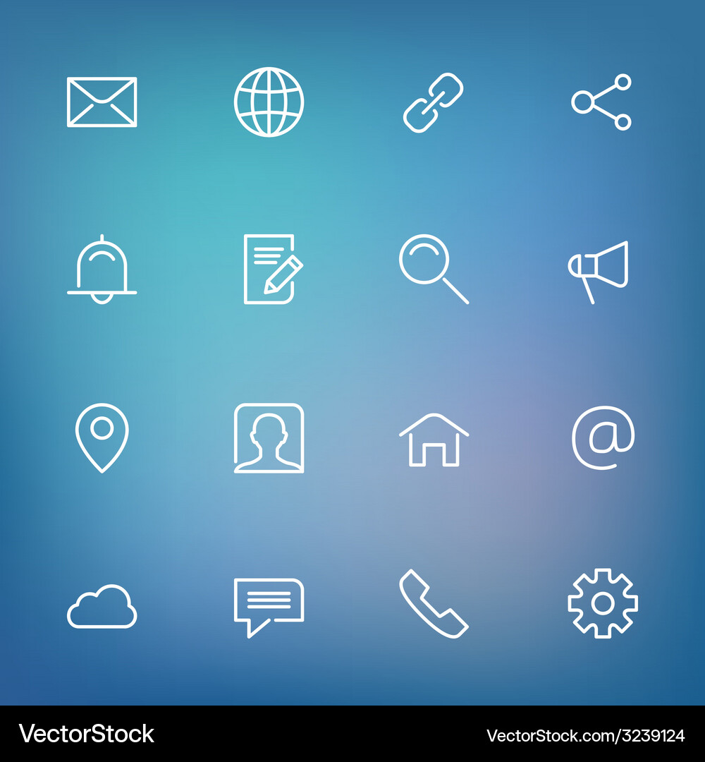 White thin line icons set for web and mobile Vector Image