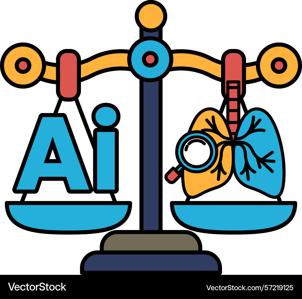 A scale with the letters ai on one side vector image
