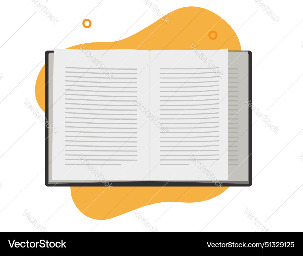 Book icon open graphic diary page flat Royalty Free Vector