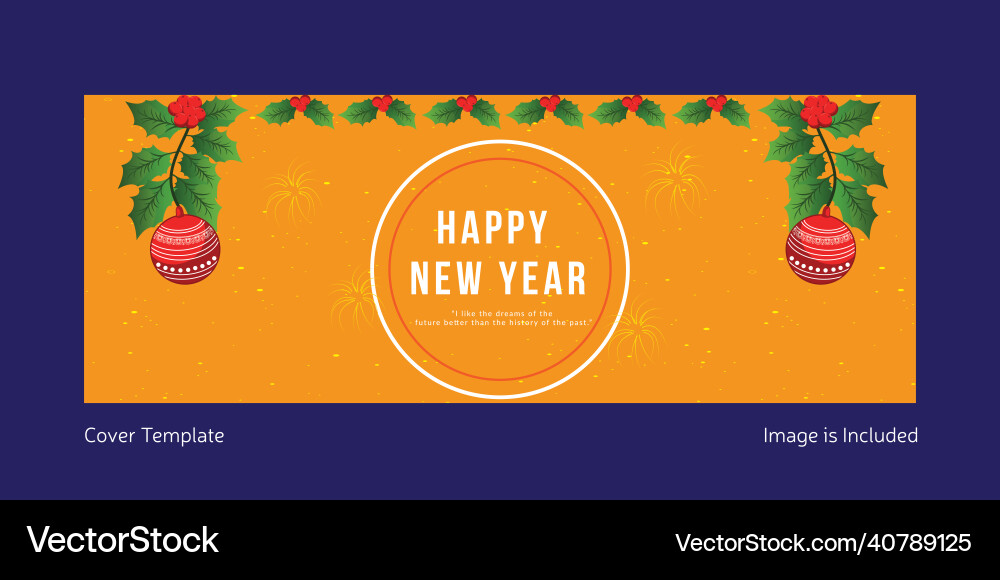 Cover page design of happy new year vector image