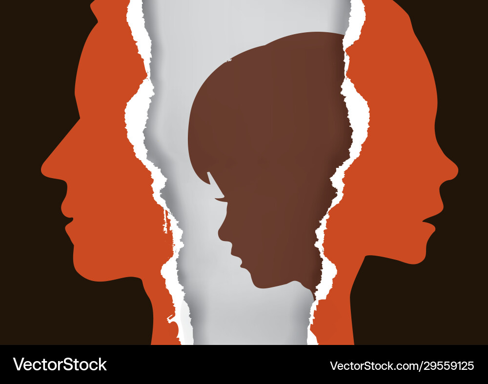 Divorced parents and sad child Divorced parents and sad child vector image