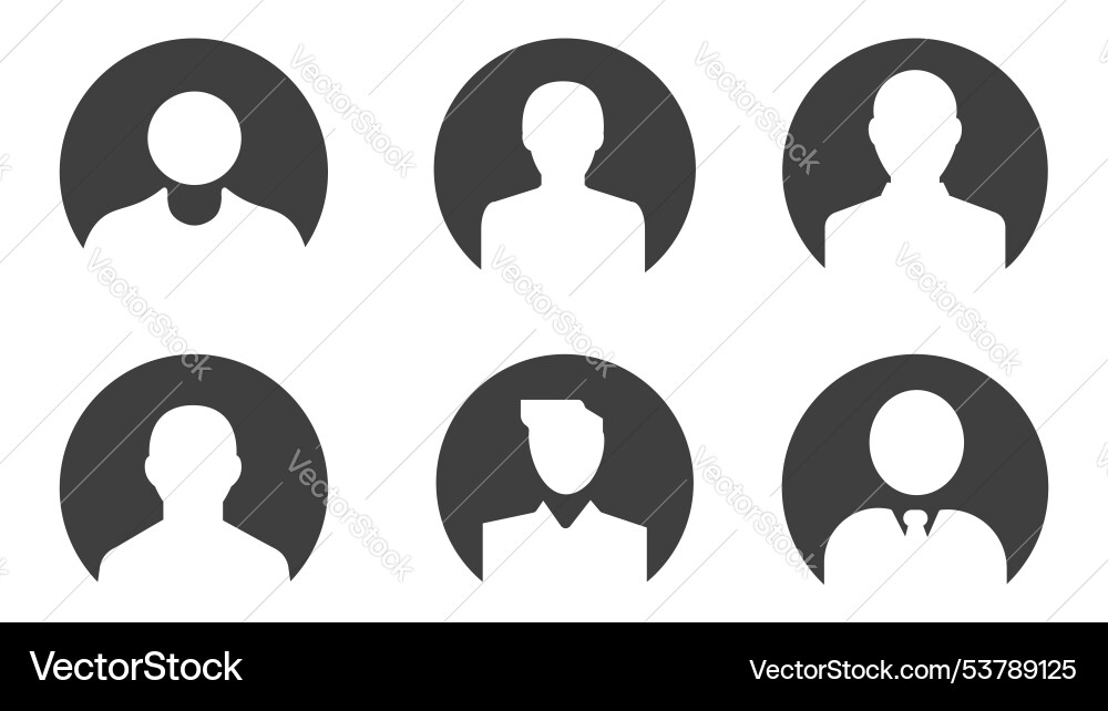 Set of user profile icons isolated on white Vector Image