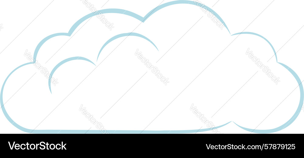 Simple cloud outline design generative ai Vector Image