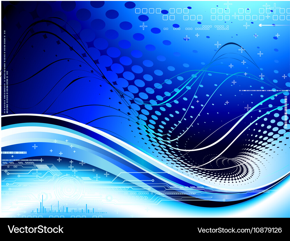 Abstract Tech Wave Background Vector Image