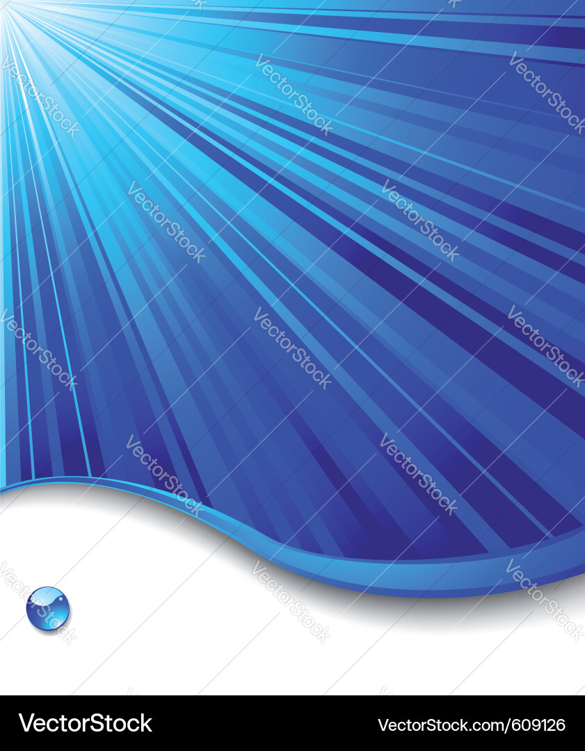 Blue banner template - ray background Vector Image