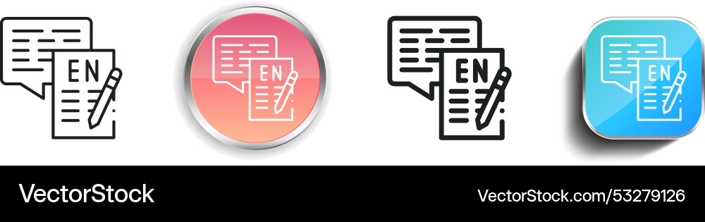Dictation icon thin linear regular and button Dictation icon thin linear regular and button Vector Image
