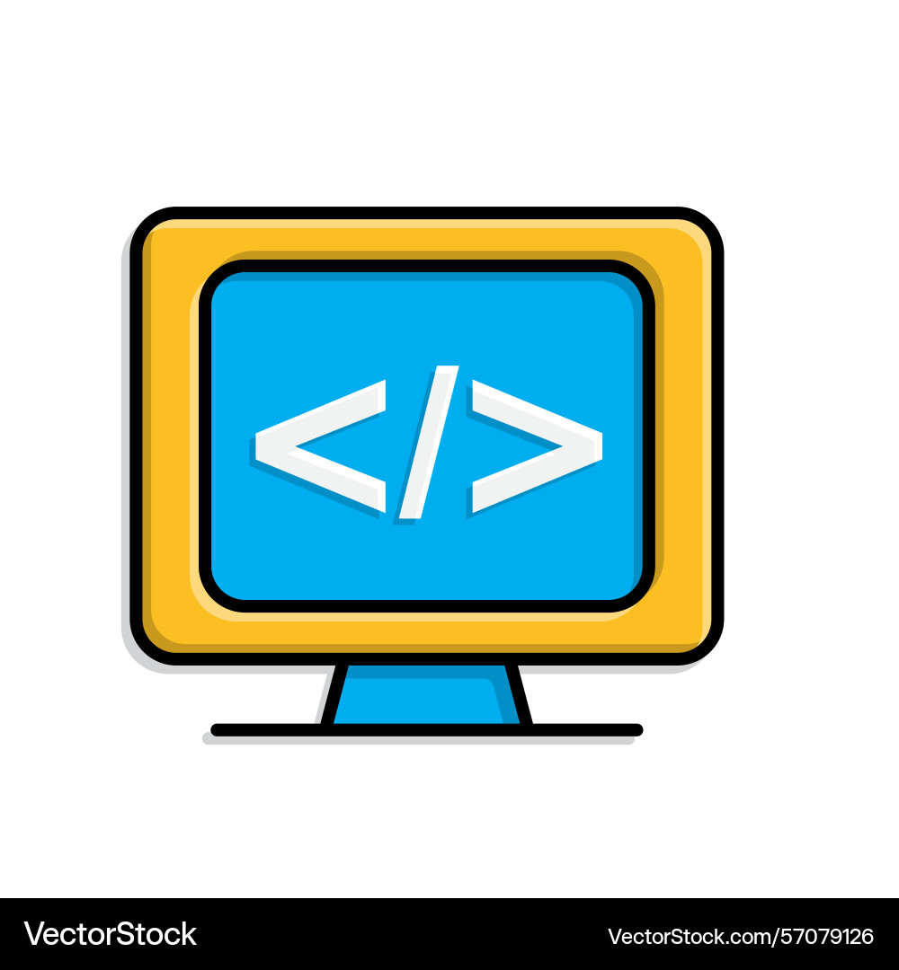 Education icon coding and programming lessons Vector Image