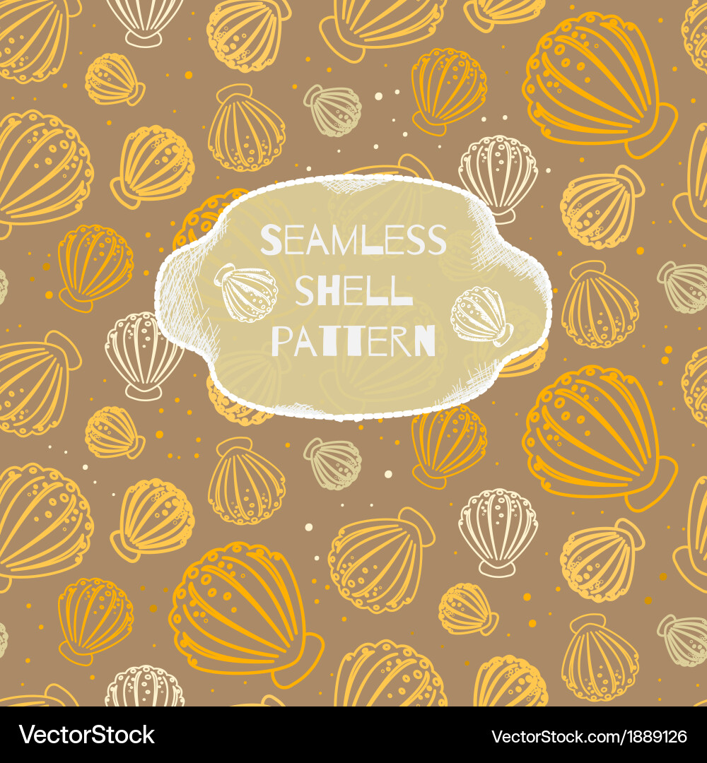 Seamless Seashell Pattern vector image