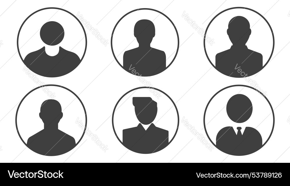 Set of user profile icons isolated on white Vector Image