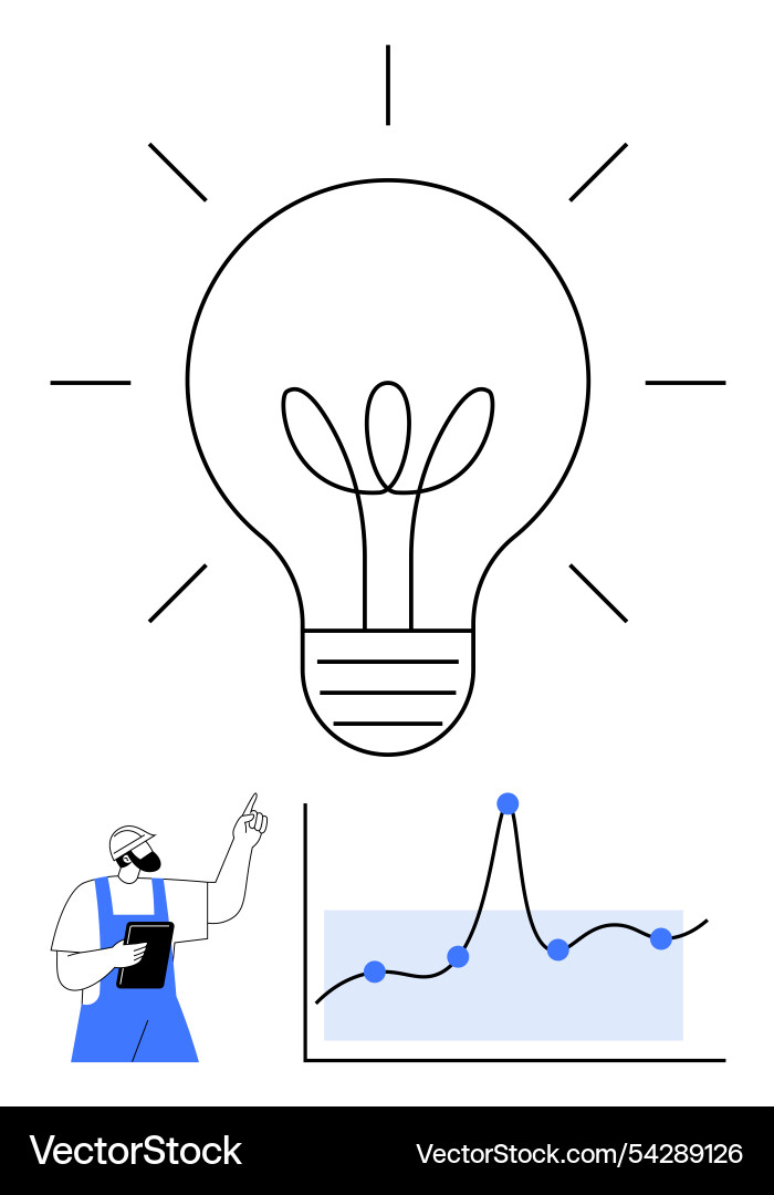 Spark of innovation analyzing data for bright Spark of innovation analyzing data for bright vector image