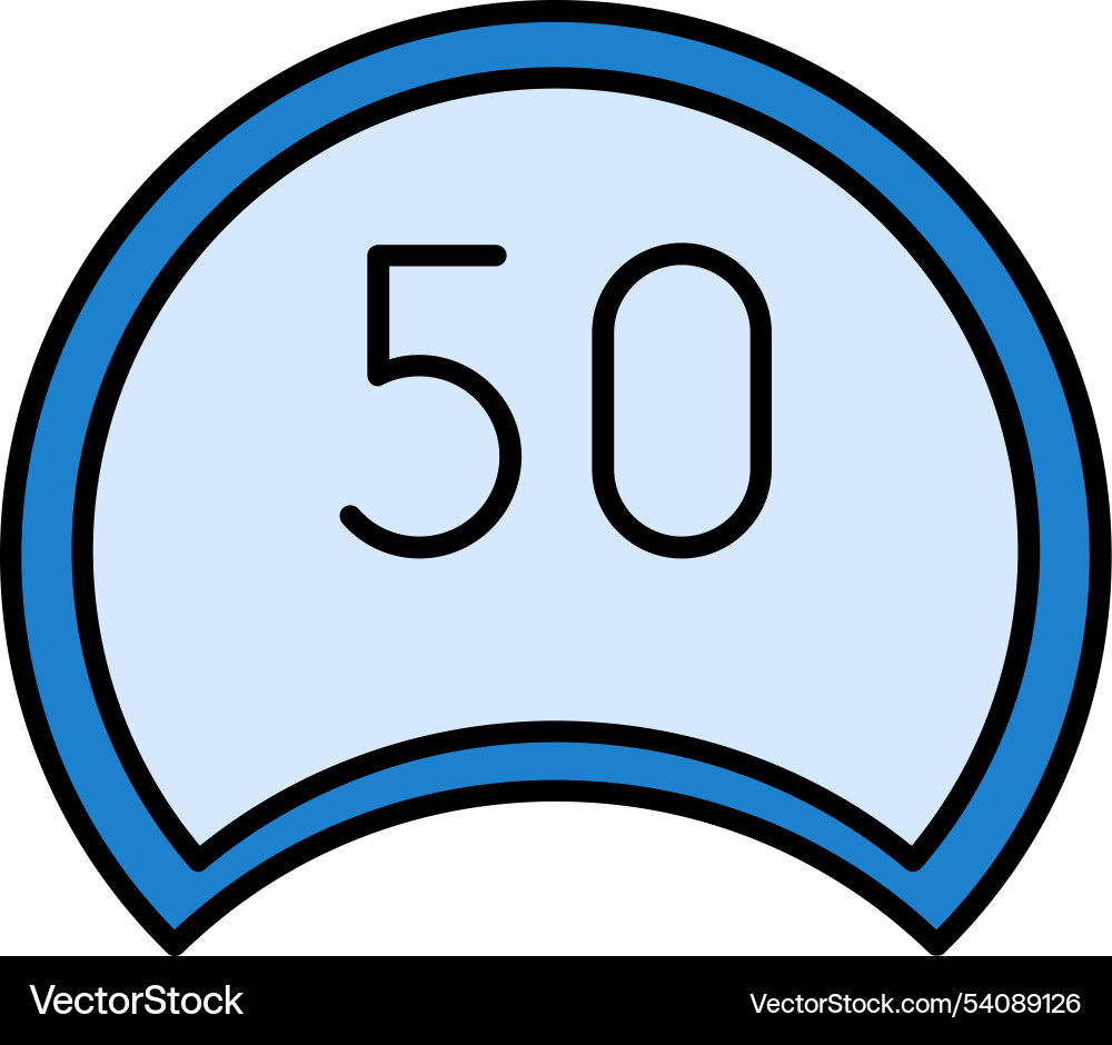 Speed limit line filled icon design vector image