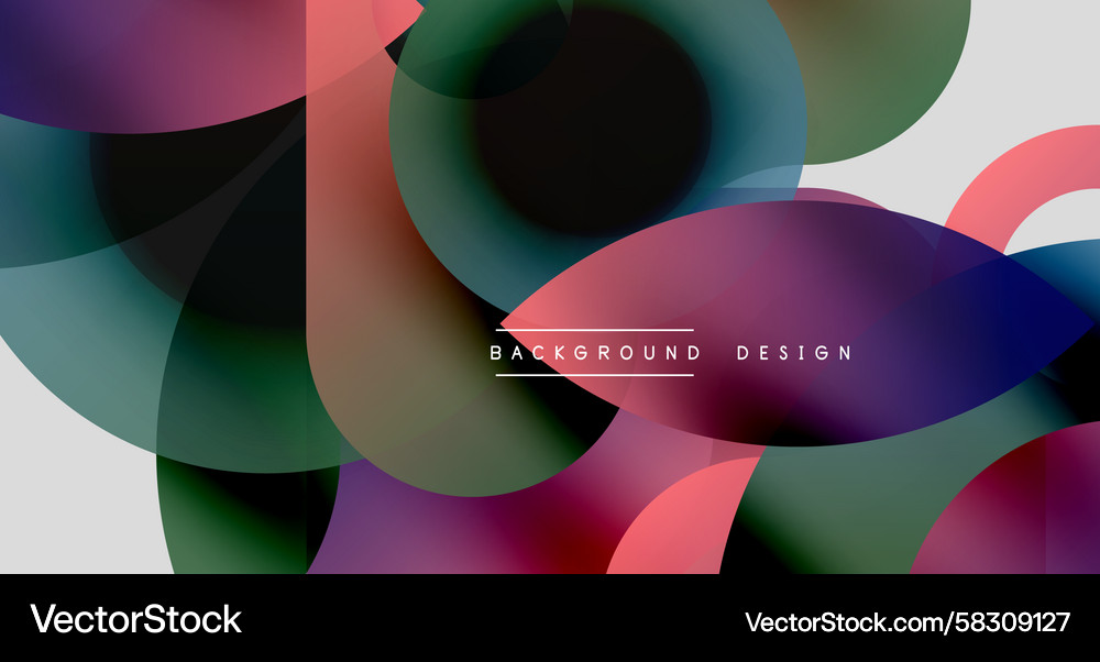 Abstract colorful shapes overlap creating dynamic Vector Image
