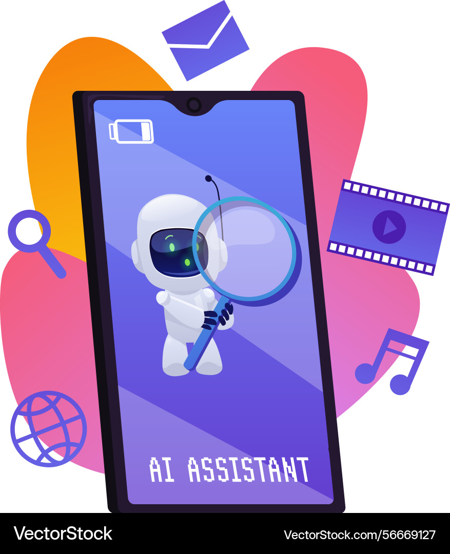 Artificial intelligence assistant chat bot Artificial intelligence assistant chat bot vector image