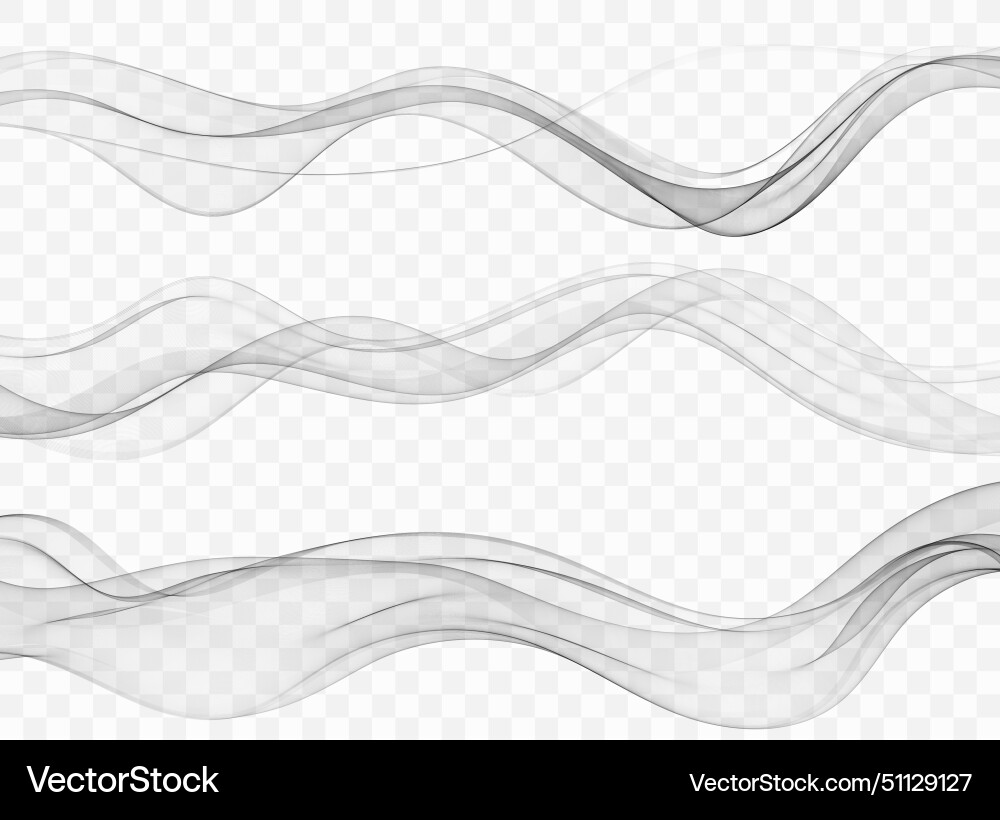 Collection of smooth gradient lines soft smoke Collection of smooth gradient lines soft smoke vector image