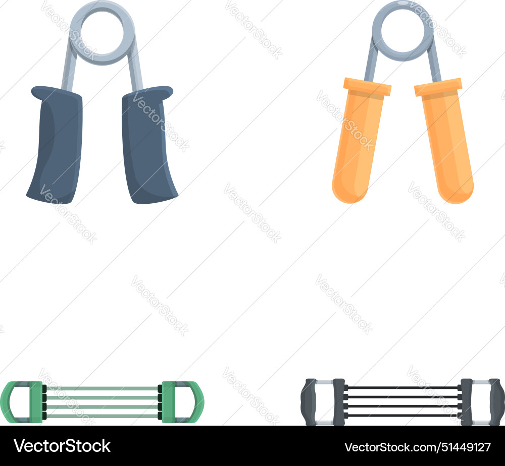 Espander icons set cartoon different type Vector Image