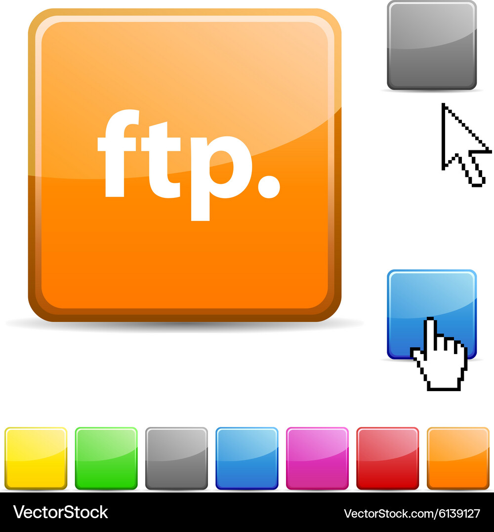 Ftp glossy button Vector Image