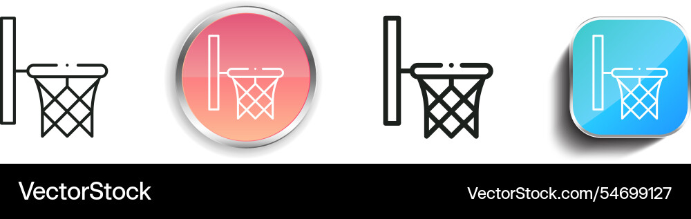 Hoop icon thin linear regular and button style vector image