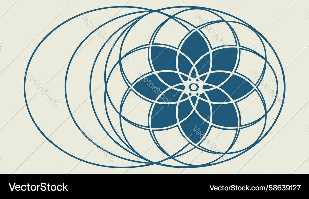 Intersecting Blue Circles Pattern Vector Image
