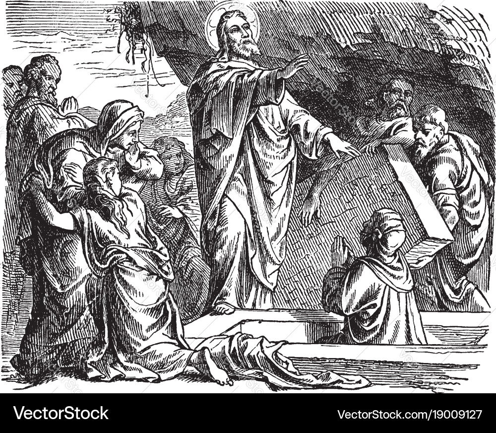 Lazarus Resurrected - Bethany Scene vector image