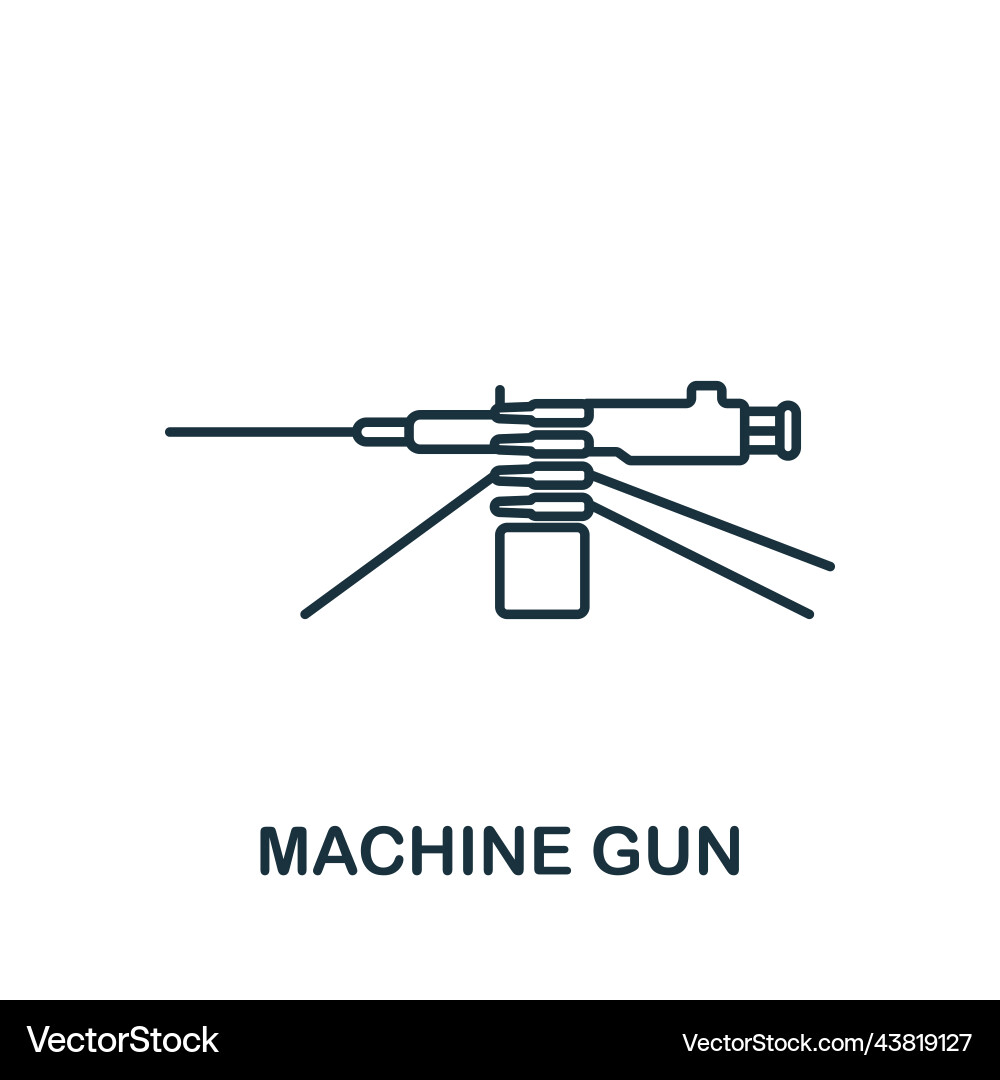 Machine gun icon line simple weapon Machine gun icon line simple weapon vector image