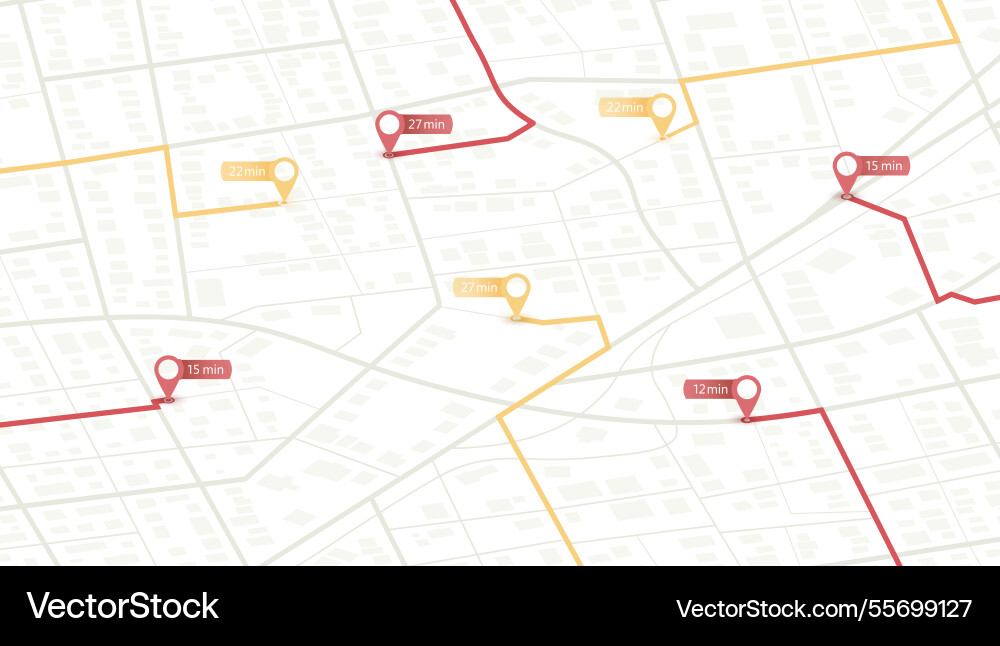 Multiple destinations gps tracking map track Multiple destinations gps tracking map track vector image