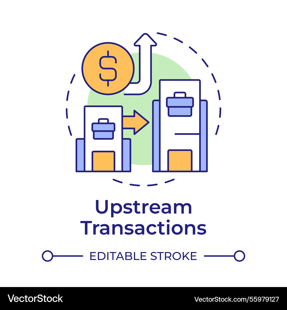 Upstream transactions multi color concept icon Upstream transactions multi color concept icon vector image
