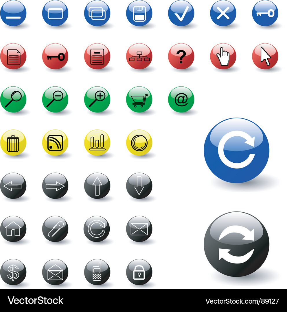Web color icons Vector Image