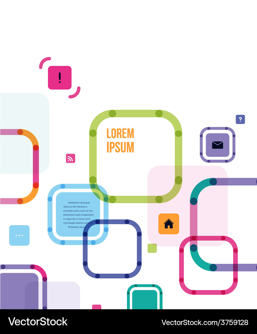 Bright abstract web design with icons Vector Image