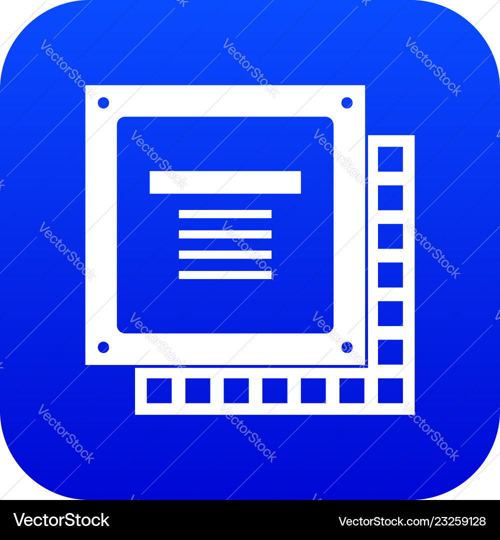Computer cpu processor chip icon digital blue Computer cpu processor chip icon digital blue vector image