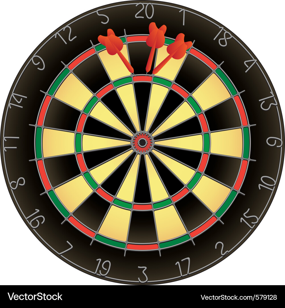 Dartboard with Darts vector image