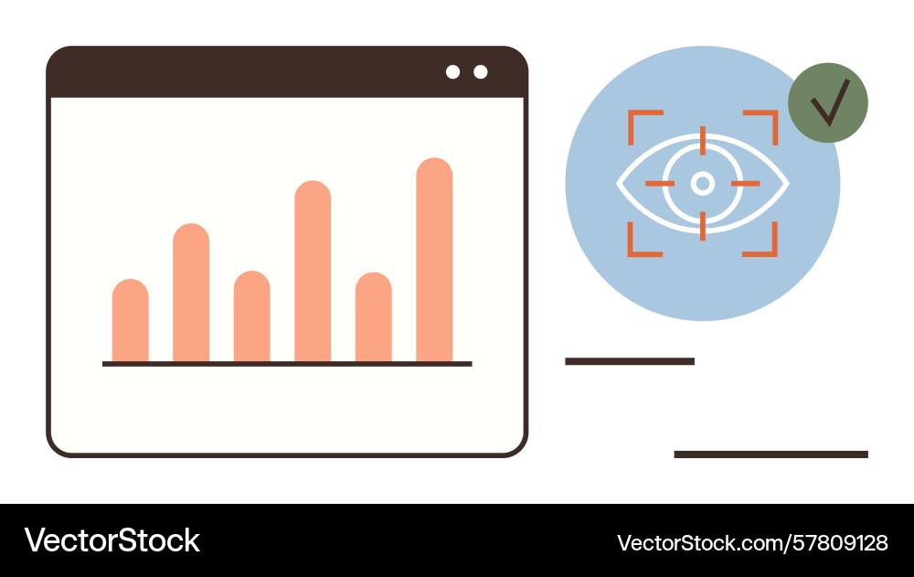 Data visualization and analytics with eye Data visualization and analytics with eye vector image