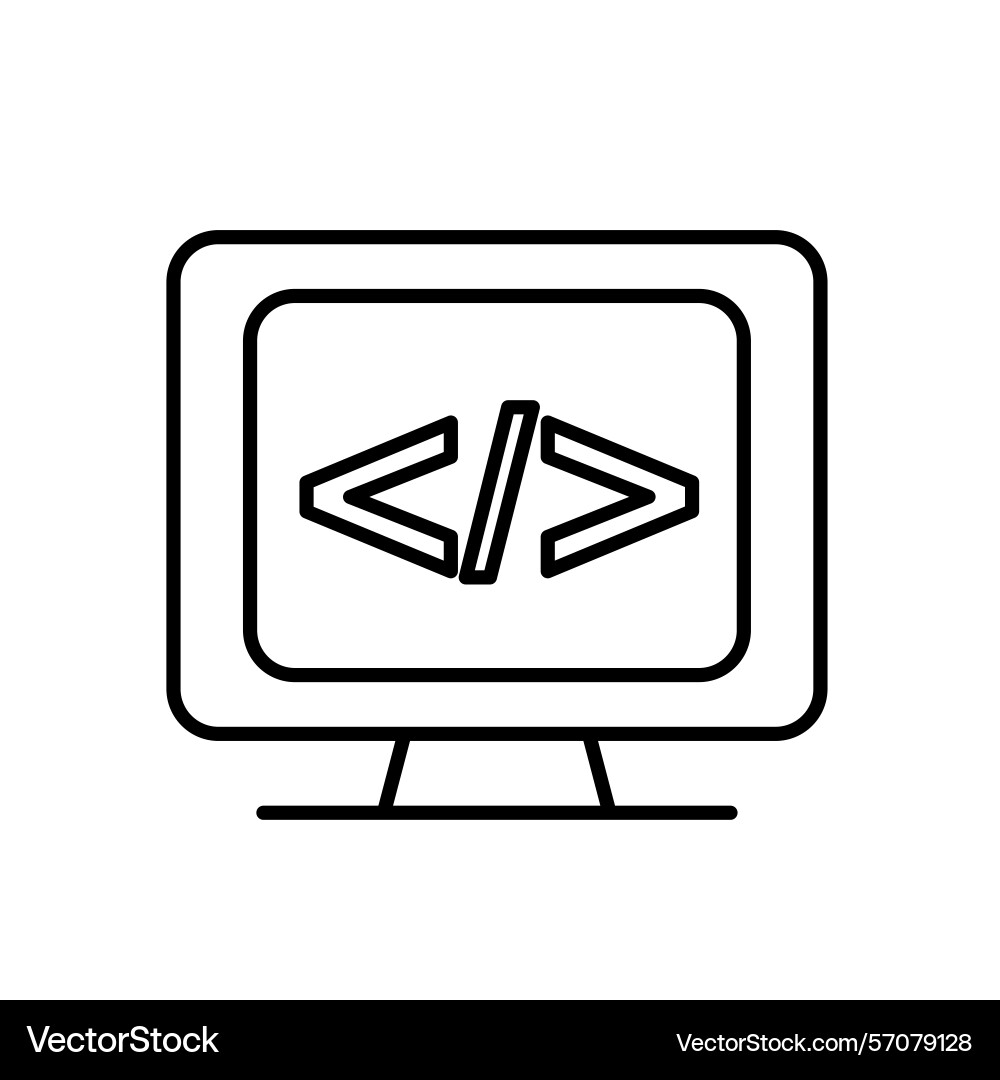 Education icon coding and programming lessons Vector Image