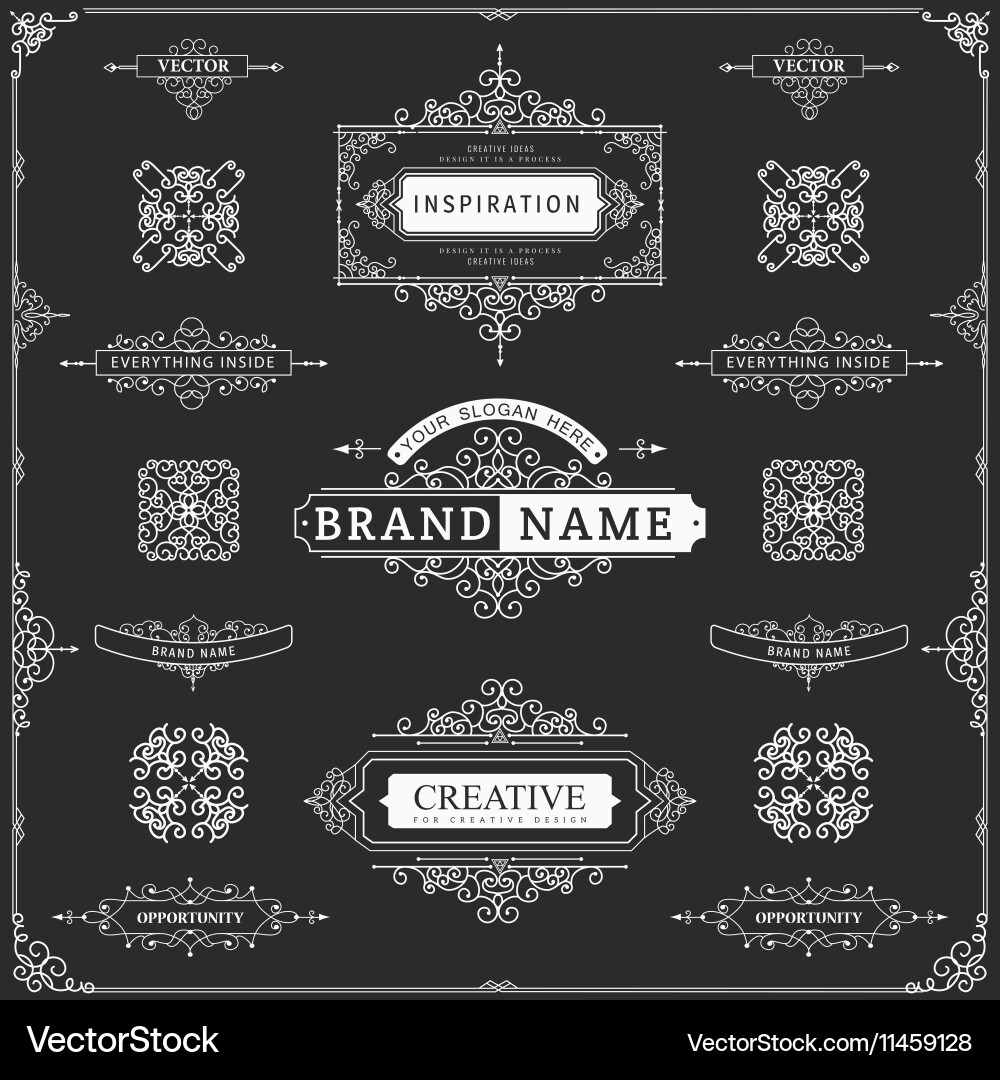 Elegant Flourish Elements vector image