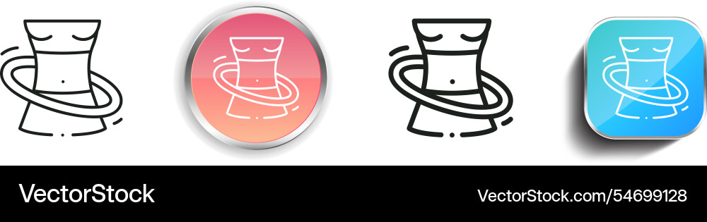 Hoop icon thin linear regular and button style vector image
