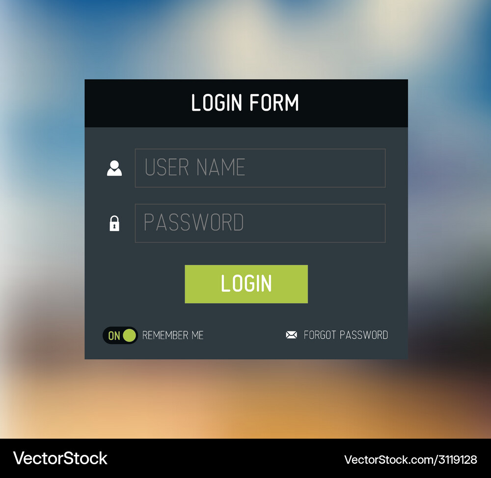 Login form template design Vector Image