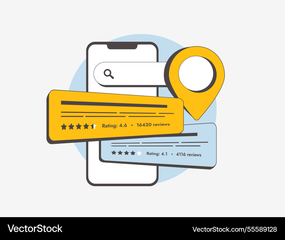 Review snippet structured data enhances local Vector Image