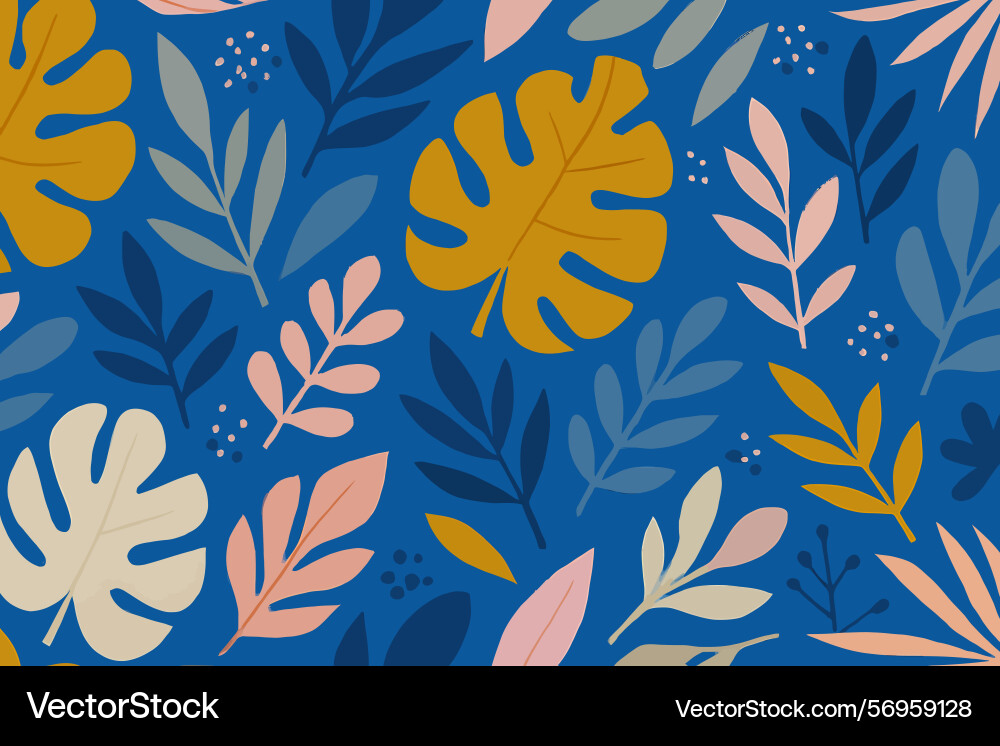 Seamless modern botanical pattern with colorful Seamless modern botanical pattern with colorful vector image