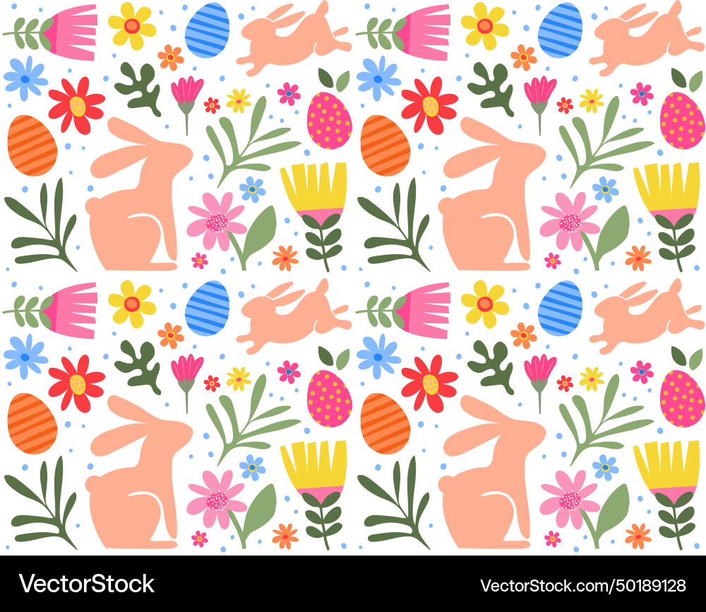 Spring happy easter patterned background Spring happy easter patterned background vector image