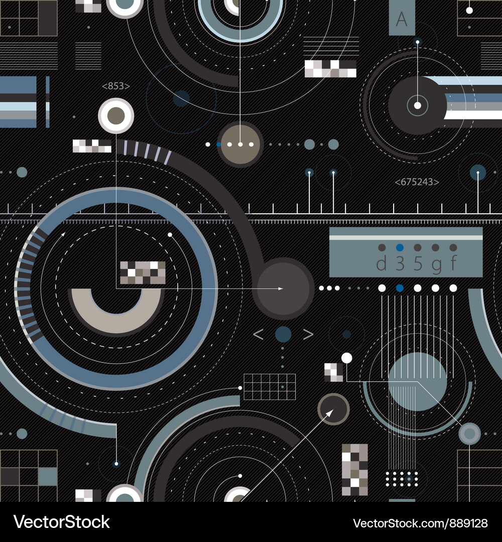 Technical Blueprint Pattern Vector Image