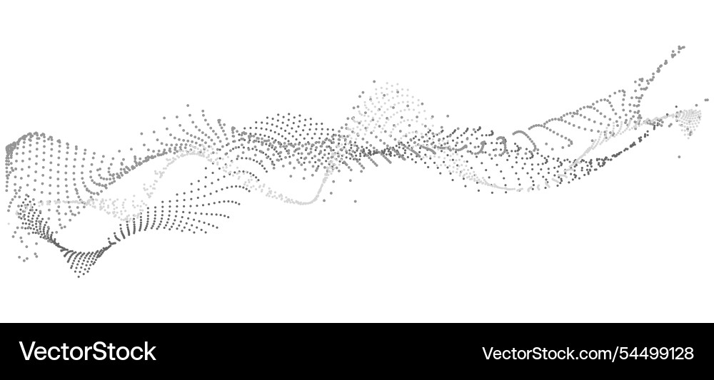 Waves of many lines flowing particles abstract Vector Image