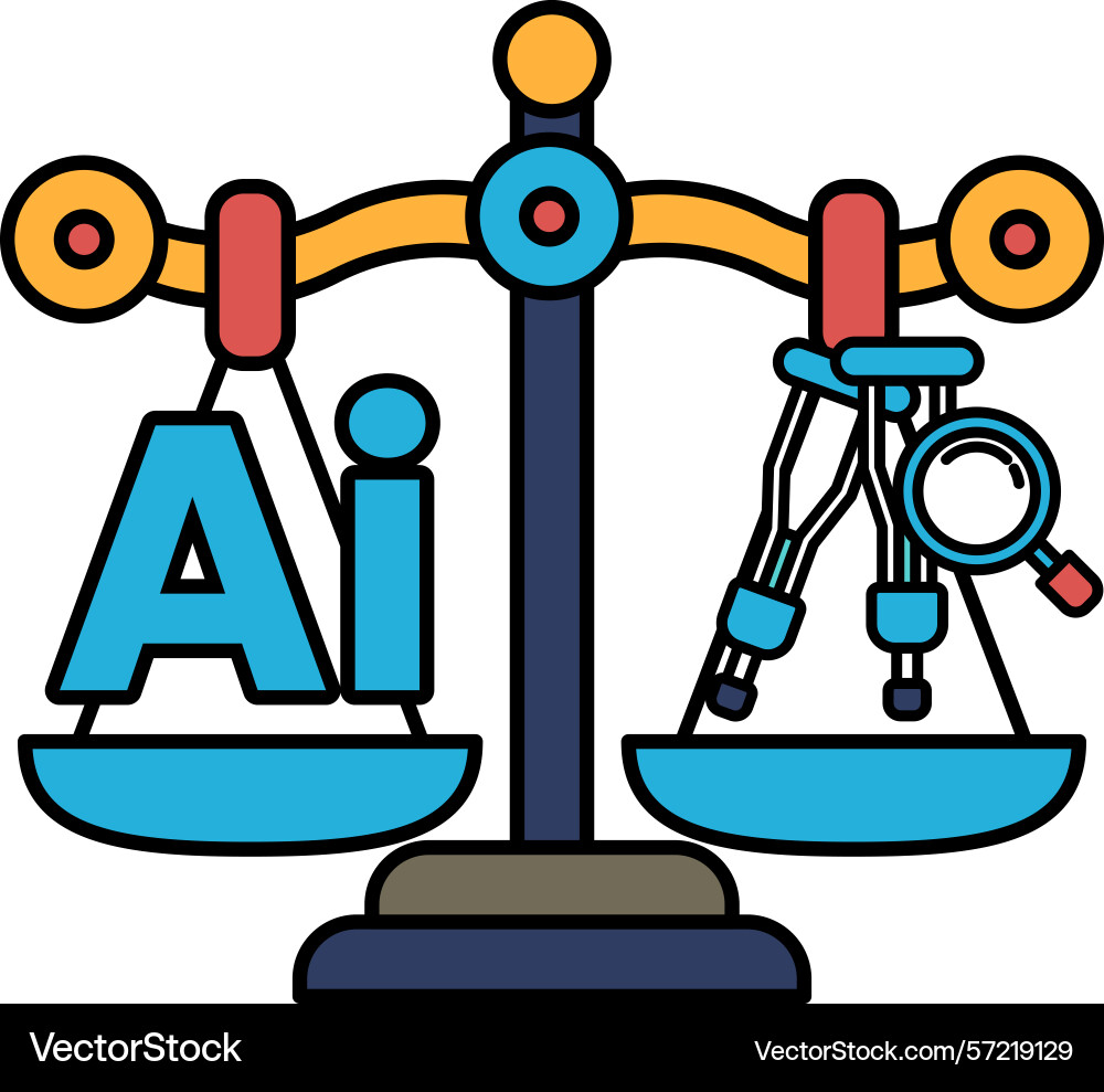 A scale with the letters ai A scale with the letters ai vector image