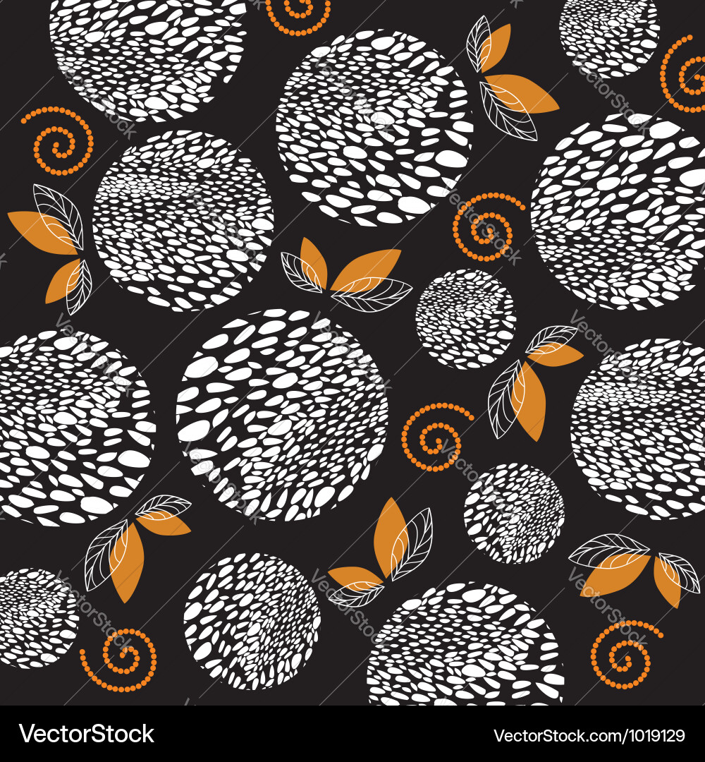 Abstract pattern with white circle and leaf backgr vector image