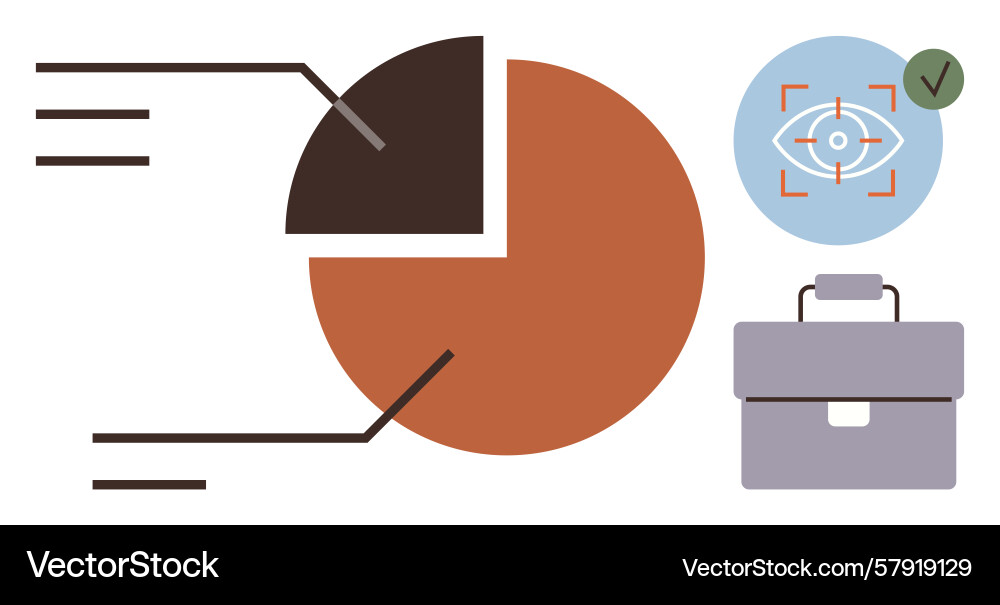 Analyzing pie chart data with eye tracking vector image