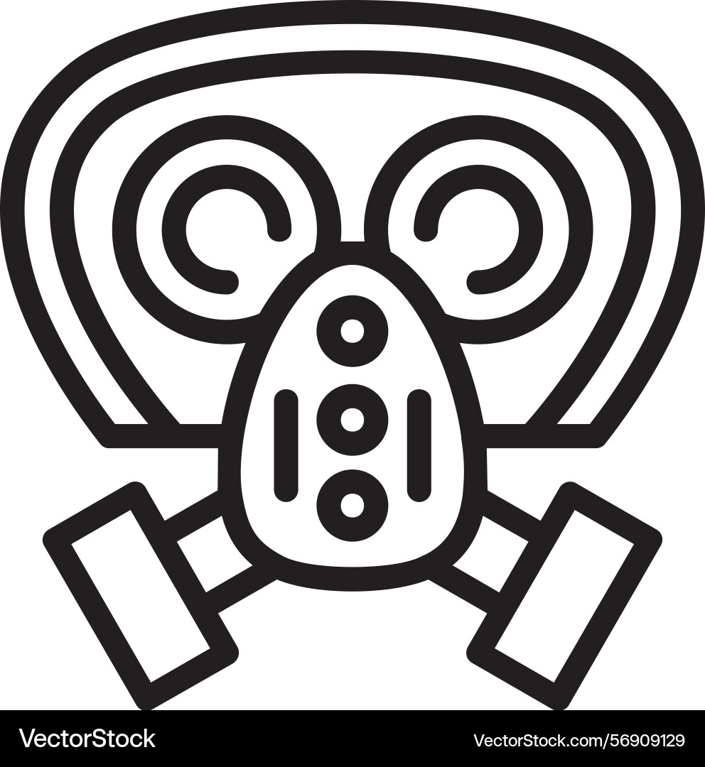 Gas mask filter linear style icon design vector image