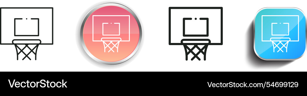 Hoop icon thin linear regular and button style vector image