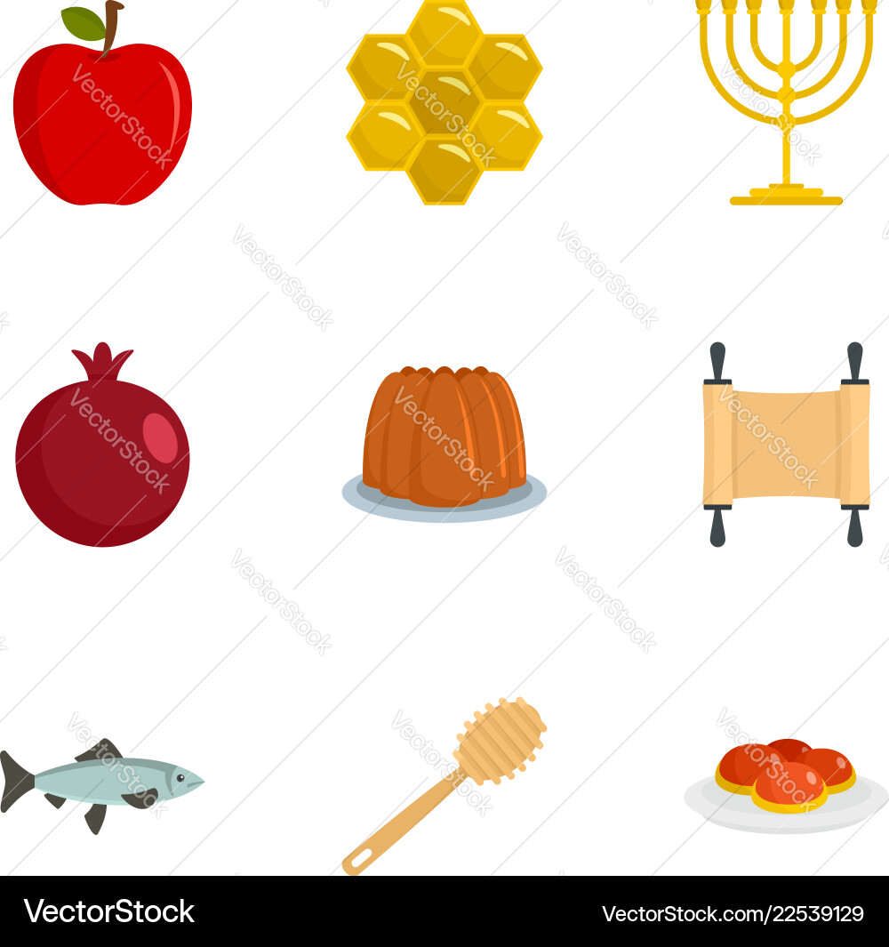 Israel holiday icon set flat style – Royalty-Free Vector | VectorStock